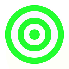 Green bullseye target icon in minimal style on a transparent background. Perfect for business goals, focus concepts, dart games, or branding visuals.