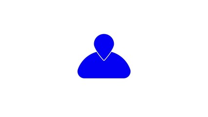 Simple blue silhouette of a person icon representing user profile or anonymous individual on white background