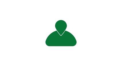 Simple green silhouette of a person icon representing a user profile or anonymous individual