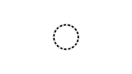 A simple black dotted oval shape on a clean white background representing a basic geometric form