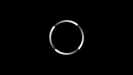 Abstract shimmering silver oval ring floating in the darkness with a subtle glow and reflection