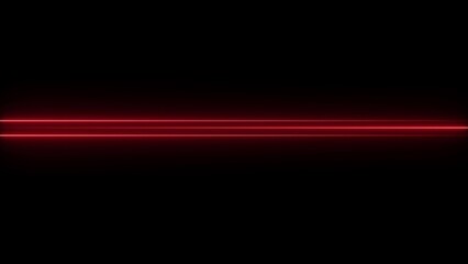 Abstract red light streaks moving horizontally across a dark black background