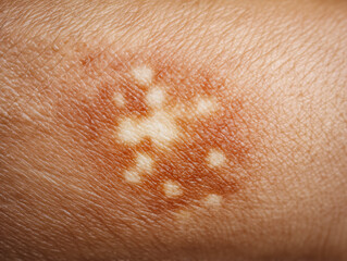 Fototapeta premium close-up of a lyme rash on skin