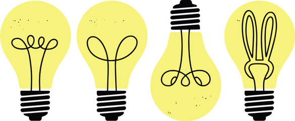 Light bulb ideas creative solutions innovation inspiration