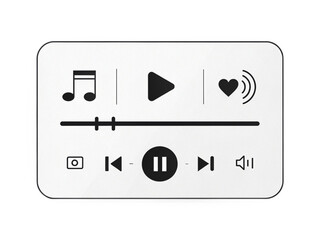 Music player interface control panel play pause skip track volume symbol