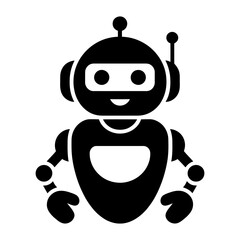cyber bot icon Silhouette vector on white background