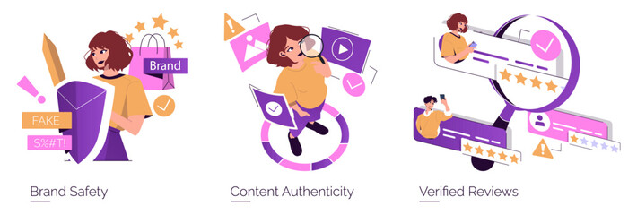 Brand Safety and Authenticity Vector Illustration