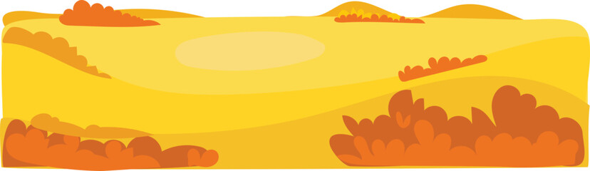 Yellow sunset field illustration with bright sky