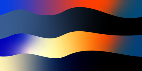 Abstract Wavy Background and Colorful Gradient Design. Abstract organic shapes modern color layers. Banner with abstract background with colorful paper cutout waves. illustration