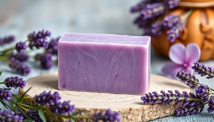 Luxurious purple lavender soap, handmade with natural ingredients,  aromatherapy,  fragrant