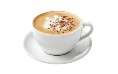 Fototapeta premium Hot cappuccino coffee cup on white background.png