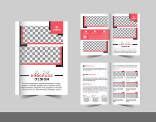 Red Professional Marketing Agency Bifold Brochure Template
