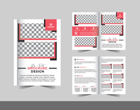 Red Professional Marketing Agency Bifold Brochure Template