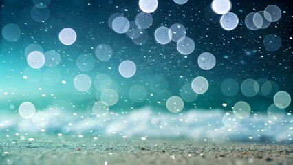 Abstract bokeh lights and sparkling particles create a magical and dreamy atmosphere with a soft focus and ethereal glow