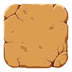 3D game asset UI vector icon image of transparent square sand dirt block png