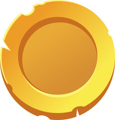3D game asset vector icon image Gold Coin transparent png