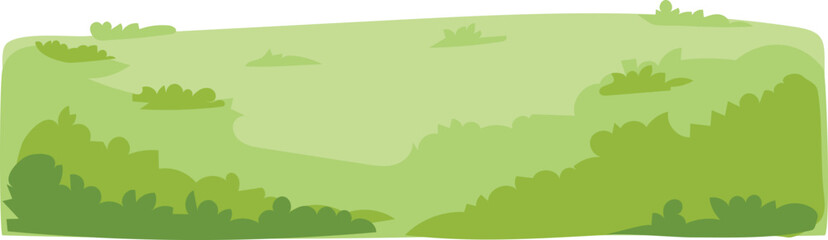 Pastel green hill landscape in flat cartoon style