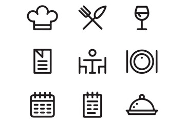 Restaurant related icon collections vector illustration