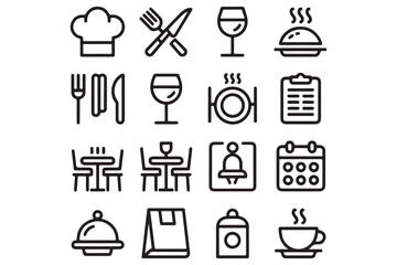 Restaurant related icon collections vector illustration