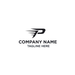 Dynamic Letter P Logo Design with Speed Lines.