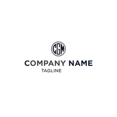 Minimalist CGM monogram logo design in a circle for a company.