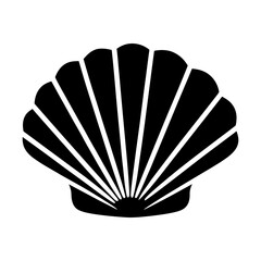 cockle shell icon Silhouette vector with white background