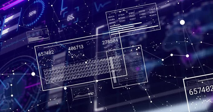 Loading dashboard overlay emerging, panels updating, nodes pulsing, gauge spinning to show metrics