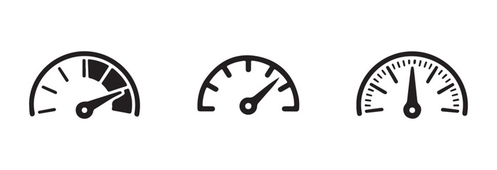Speedometer icon set, automotive symbols collection,  fast speed, Internet speed, gauge, dashboard, indicator, tachometer, scale, rating meter signs, vector illustration EPS 10.