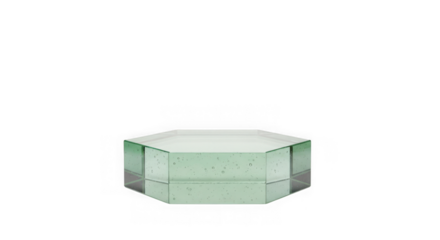 Octagonal clear crystal box on black background