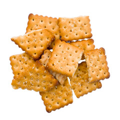 Salty crackers with sesame seeds, isolated on transparent background
