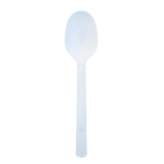 White plastic spoon, isolated on transparent background