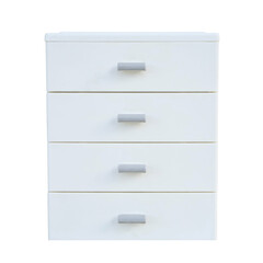 White plastic storage cabinet with drawers