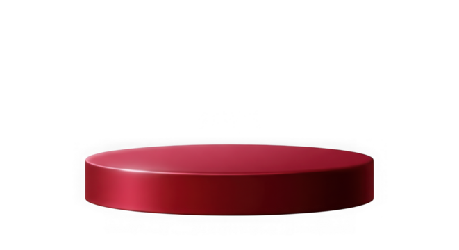 Red cylindrical podium or stage on a black background