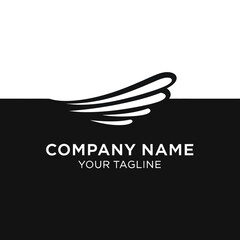 Abstract Wing Design - A Symbol of Flight and Freedom in Minimalist Style.