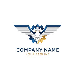 Winged Gear Logo Design for Automotive Industry.
