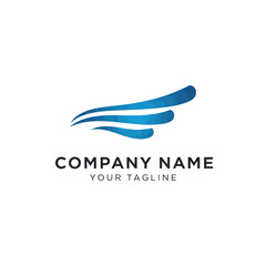 Abstract Blue Wave Logo Design for Company Branding and Identity.