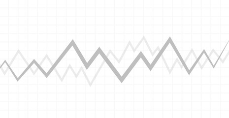 Gray Uptrend Line on White Background. Financial Growth Concept. Vector Illustration