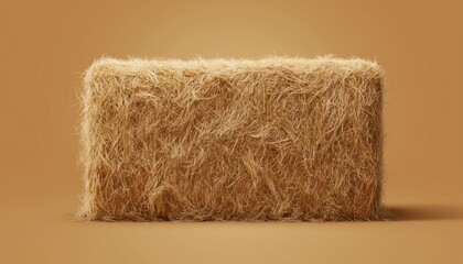 The Rectangular Shape Of A Bale Of Hay, The Geometric Form That Hay Bales Are Commonly Found In Agriculture. Conforming To The Rectangular Design.