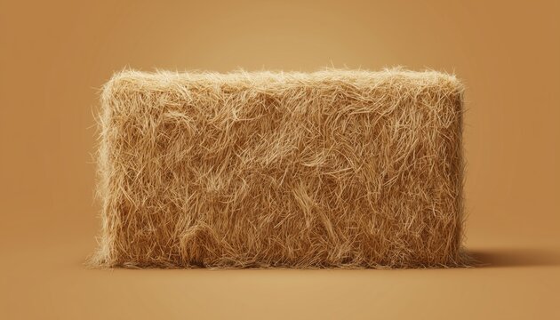 The Rectangular Shape Of A Bale Of Hay, The Geometric Form That Hay Bales Are Commonly Found In Agriculture. Conforming To The Rectangular Design.