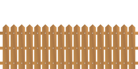 Wooden farm fence vector background. Realistic dark wood picket with oak texture. Planks barrier for garden or field. Enclosure for country yard