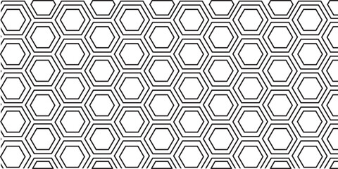 Hexagon background wall pattern. Abstract black hexagon technology, or honeycomb pattern with editable stroke isolated on background.