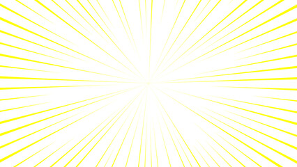 Abstract bright yellow and white radial sunburst background, with concentric lines radiating. Dynamic, energetic, and comic book pop art effect with summer themes.