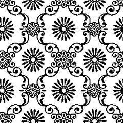 abstract ethnic floral seamless pattern in minimalist style wallpaper background 