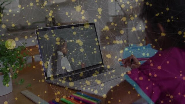 clicking laptop causing teacher sketching math parabola marking vertex while girl copying notes