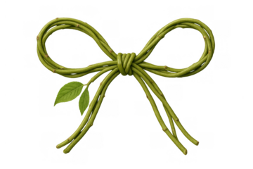 Green vine bow creating a decorative ribbon knot, symbolizing nature, growth, and eco-friendly packaging