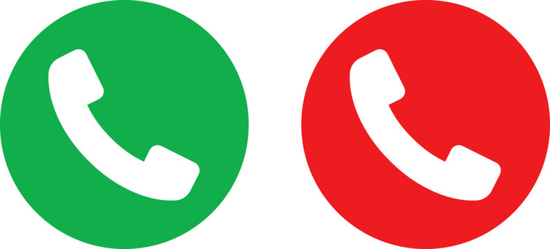 Green and red phone icons for call accept and reject
