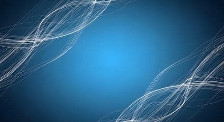 Abstract blue background with swirling white light streaks