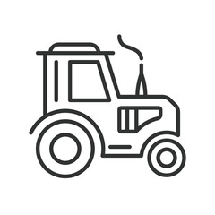 Tractor icon in line design. tractor, farming, agriculture, vehicle, machine, rural, land on white background vector. Tractor editable stroke icon