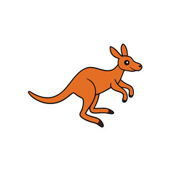 Hopping Kangaroo Four Legged Animal Vector On White Background