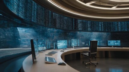 Futuristic wind turbine facility with AI-controlled glowing digital panels, emotion of innovation and precision visible, symbolizing renewable energy management, smart grid technology, and advanced - Powered by Adobe